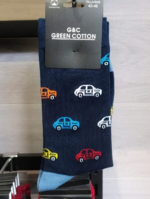 Calcetines divertidos Coches talla 40-46 con diseño de coches coloridos