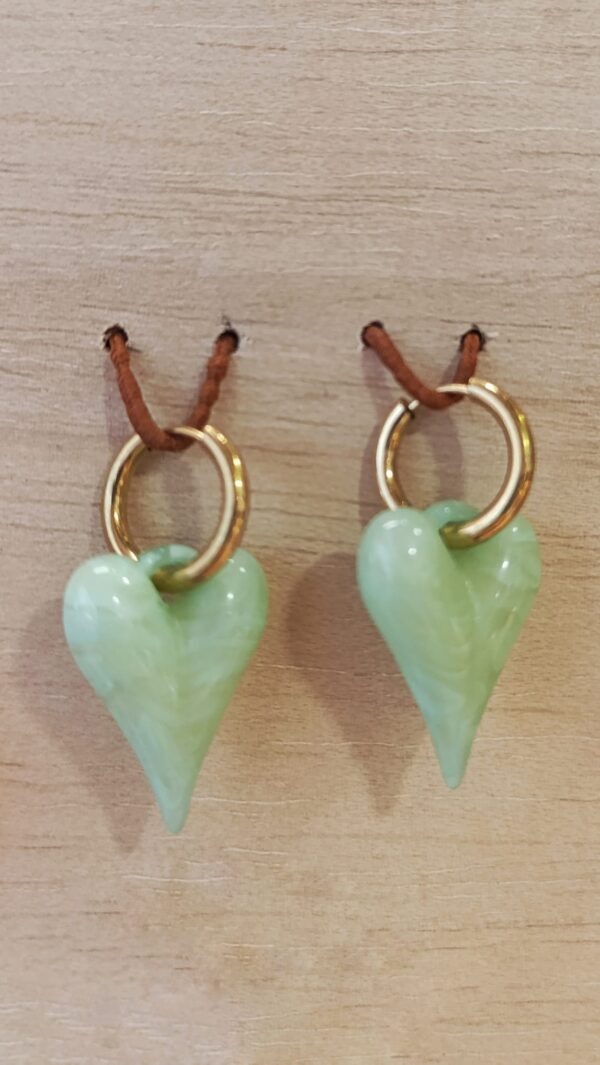 pendientes-corazon-verde-dorados-katxu Pendientes corazón verde dorados de acero inoxidable