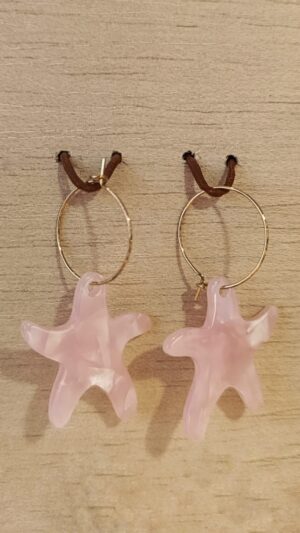 pendientes-estrella-rosa-dorados-katxu Pendientes estrella rosa dorados de acero inoxidable