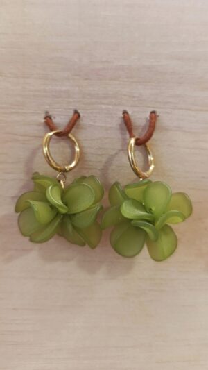 pendientes-flor-verde-dorados-katxu Pendientes flor verde dorados de acero inoxidable