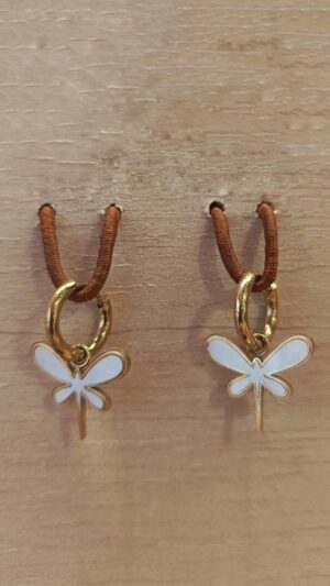 Pendientes libélula esmaltada dorados de acero inoxidable